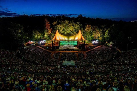 West-Eastern Divan Orchestra with conductor Daniel Barenboim live at the Berlin Waldbühne on 09.08