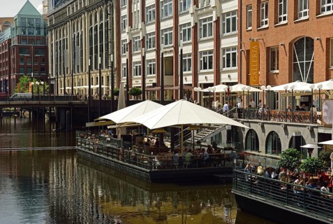Germany, Hamburg, City, Bleichenfleet, floating restaurants, Europe