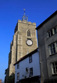 Clock tower church of Saint Mary, Diss, Norfolk, England, UK