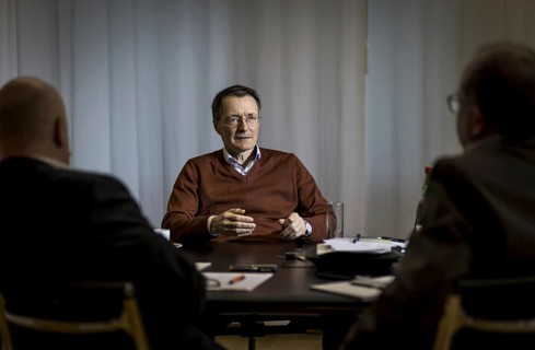 Karl Lauterbach (SPD), Federal Minister of Health, recorded during an interview at the Federal
