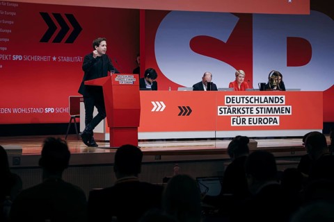 Kevin Kuehnert, Secretary General of the SPD, recorded at the European Delegates' Conference of the