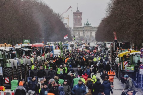 Road blockades, taken as part of the farmers' protests in Berlin, 15 January 2024. 10, 000