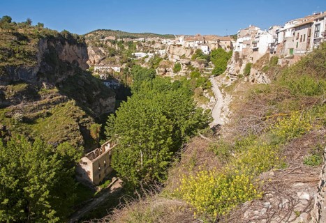 River Tajo limestone gorge cliffs, Alhama de Granada, Spain, Europe