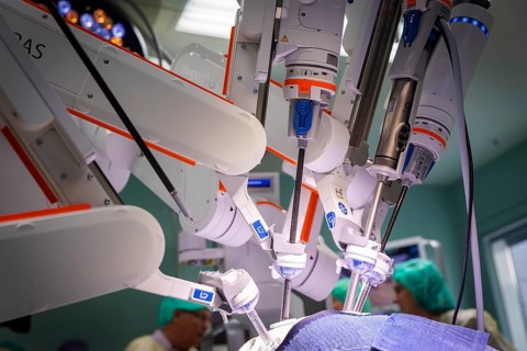 Operating theatre robot HUGO, Dresden, Saxony, Germany, Europe