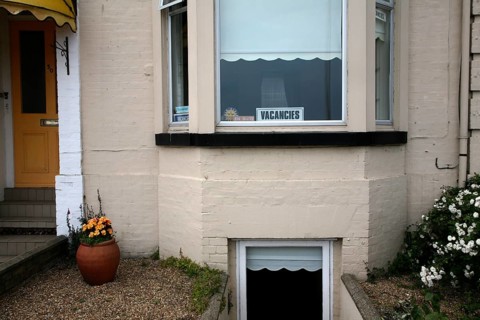 Guest House bed and breakfast sign, Lowestoft, Suffolk, England, United Kingdom, Europe