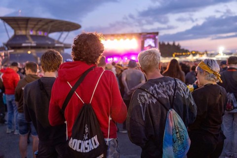 Adenau, Germany, 8 June 2024: Fans at the Rock am Ring Festival. The festival takes place at the