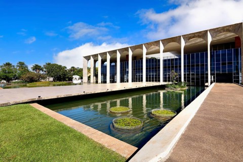 Foreign Ministry building, Itamaraty Palace or Palace of the Arches, designed by Oscar Niemeyer,