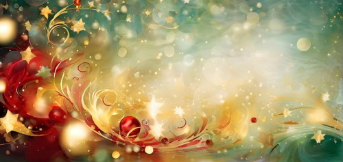Abstract wallpaper illustration of Christmas symbols for gift cards, swirling shapes and lines, in