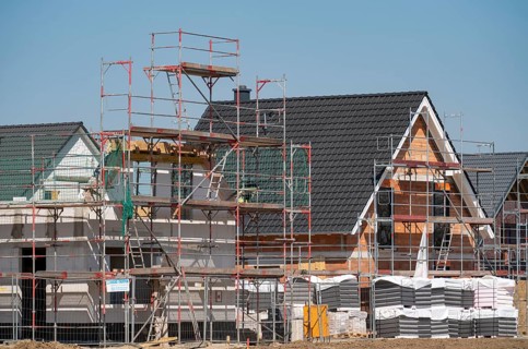 New development area, Am Schwan, in Wesel, where 70 detached and semi-detached houses are being