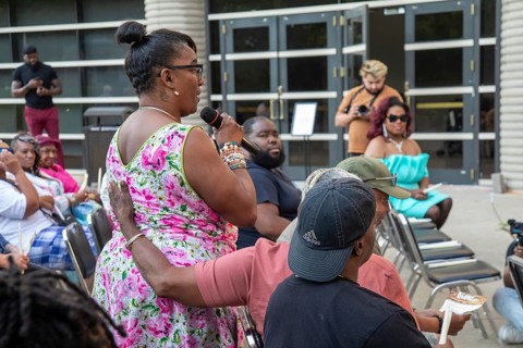 Detroit, Michigan USA, 26 July 2024, LGBT Detroit holds a candlelight vigil to honor LGBT ancestors