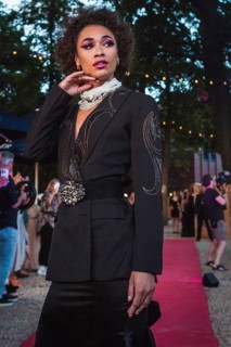 Model at Harald Glööckler's first Fashion Night for his new fashion collection Teuber by HARALD