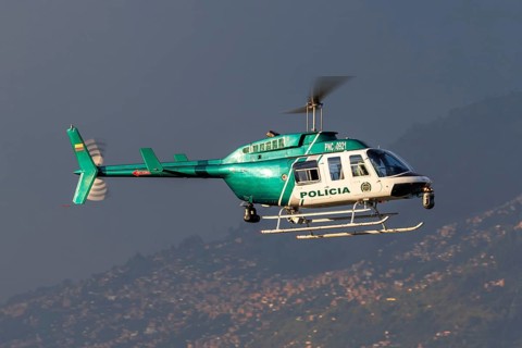 A Bell 206L-3 LongRanger III helicopter of the Policia Colombia with the registration number