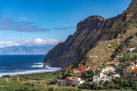 The coast near Hermigua, La Gomera, Canary Islands, Spain, Europe