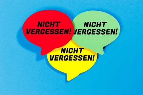 Don't forget Remember appointment Reminder in colourful speech bubbles Communication Business