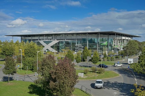 VfL Wolfsburg's Volkswagen Arena football stadium, Wolfsburg, Lower Saxony, Germany, Europe