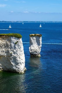 White Cliffs of Old Harry Rocks Jurassic Coast, Dorset Coast, Poole, England, United Kingdom,