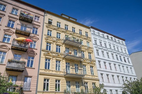Old buildings, Oderberger Straße, Prenzlauer Berg, Pankow, Berlin, Germany, Europe
