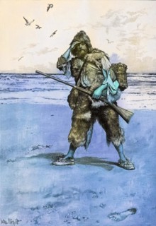 I Stood Like One Thunderstruck Illustration by Walter Paget from Robinson Crusoe by Daniel Defoe
