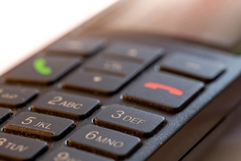 Close-up of a (landline) telephone