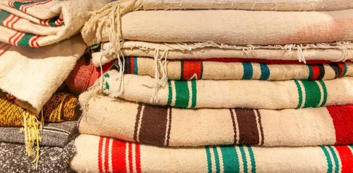 Woolen blankets, Dar al Hossoun hotel, Taroudant, Morocco, Sous Valley, Morocco, north Africa,