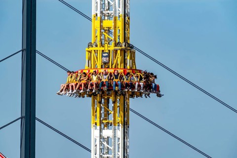 The Rhine Fair in Düsseldorf, in the Rhine meadows in the Oberkassel district, on the Rhine,