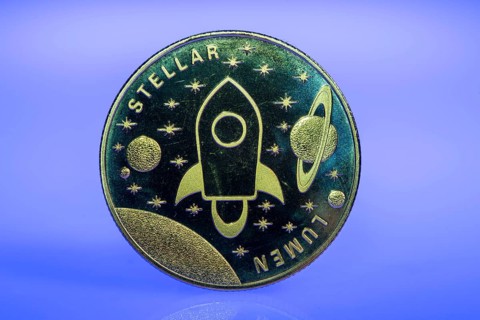 Stellar, XLM, cryptocurrency, symbol coin, optical placeholder for the digital currency,