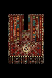 Embroidery vector Tatreez template, Palestinian fashion neck ornament
