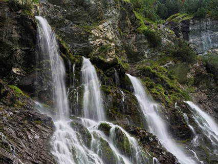 Cascades from the Jungibach Falls, Gental, Canton Bern, Switzerland, Europe
