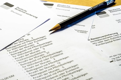 Symbolic image pension, pension information, assessment notice on contributions made to the