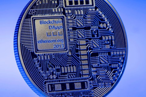 Ethereum, ETH, cryptocurrency, symbol coin, optical placeholder for the digital currency,