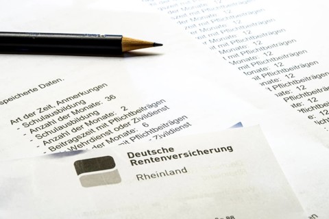 Symbolic image pension, pension information, assessment notice on contributions made to the