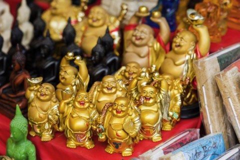 Buddha sculptures at Wat Phra Yai, Buddhist temple, Big Buddha temple, religion, Buddhism, figure,