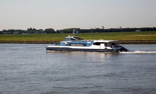 The Waterbus is a public transportation system on the River Maas linking Rotterdam to Dordrecht and