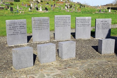 Irish potato famine memorial at Abbeystrewry cemetery, Skibbereen, County Cork, Ireland, Irish