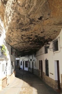 Buildings built with cave rock roof at Setenil de las Bodegas, Cadiz province, Spain, Europe