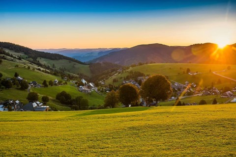 Sunrise, Hofsgrund, Oberried, Schauinsland, Black Forest, Baden-Württemberg, Germany, Europe