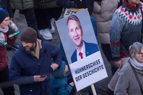 Several thousand people protested on Sunday in Dresden and elsewhere, against the AfD and in favour
