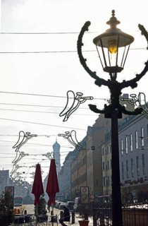 Europe, Germany, Bavaria, Swabia, Augsburg, Maximilianstraße, Christmas decoration, Europe