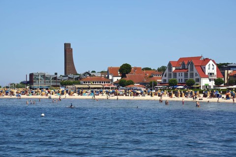 Europe, Germany, Schleswig Holstein, Kiel, Kiel Fjord, Baltic Sea, Laboe, Beach and Naval Memorial,