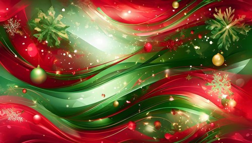 Abstract wallpaper illustration of Christmas symbols for gift cards, swirling shapes and lines, in