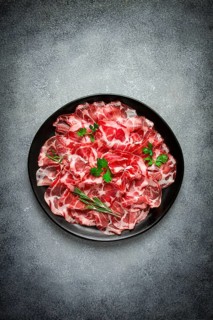 Sliced cured ham, prosciutto, italian dish, delicacy, parma ham, top view, no people
