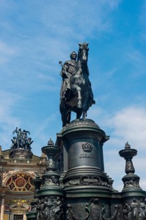 King John and Semper Opera House in the Old Town, architecture, attraction, famous, equestrian
