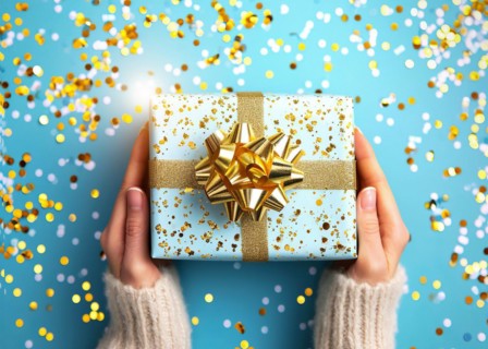 Giftbox or souvenir for mothers and fathers or birthday present for celebration, AI generated