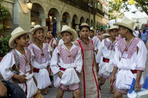 Oaxaca, Mexico, Students from Santa Maria Zacatepec in the Putla District of Oaxaca. They had just