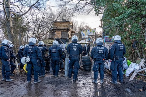 Beginning of the eviction of the Lützerath hamlet, camp of climate activists and squatters, at the