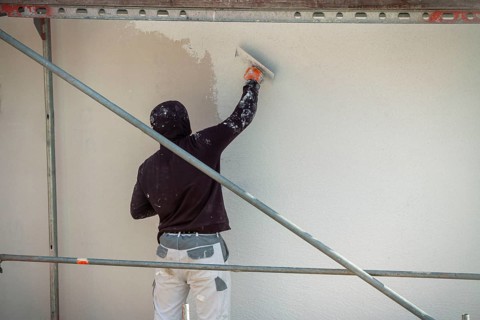 Building site, thermal insulation, external insulation, facade insulation, insulated facade of a