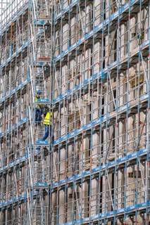 Large construction site, in Düsseldorf, construction of condominiums, shell construction,