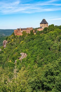 Nideggen Castle, above the Rur Valley, keep, Eifel, North Rhine-Westphalia, Germany, Europe