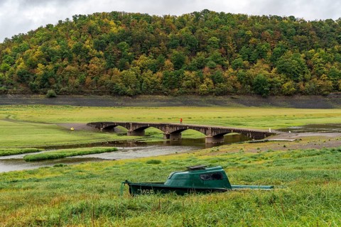 The Edersee, near Waldeck, the third largest reservoir in Germany, currently has only just under
