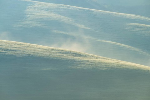 Landscape at sunrise around Volterra, Province of Pisa, Tuscany, Italy, Europe